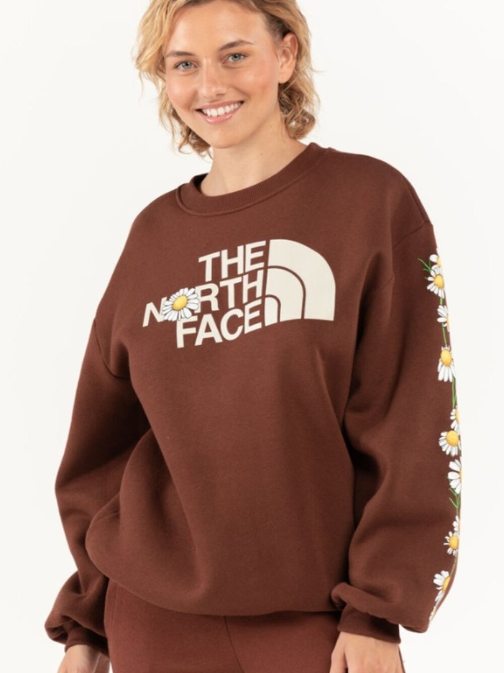 EUC THE NORTH FACE Daisy Womens Crewneck Sweatshirt Brown Size XS